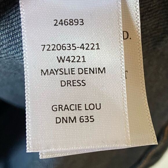 Paige Mayslie Mini Blue Dress Denim Short Sleeve Shirt Size 00 - Picture 14 of 16